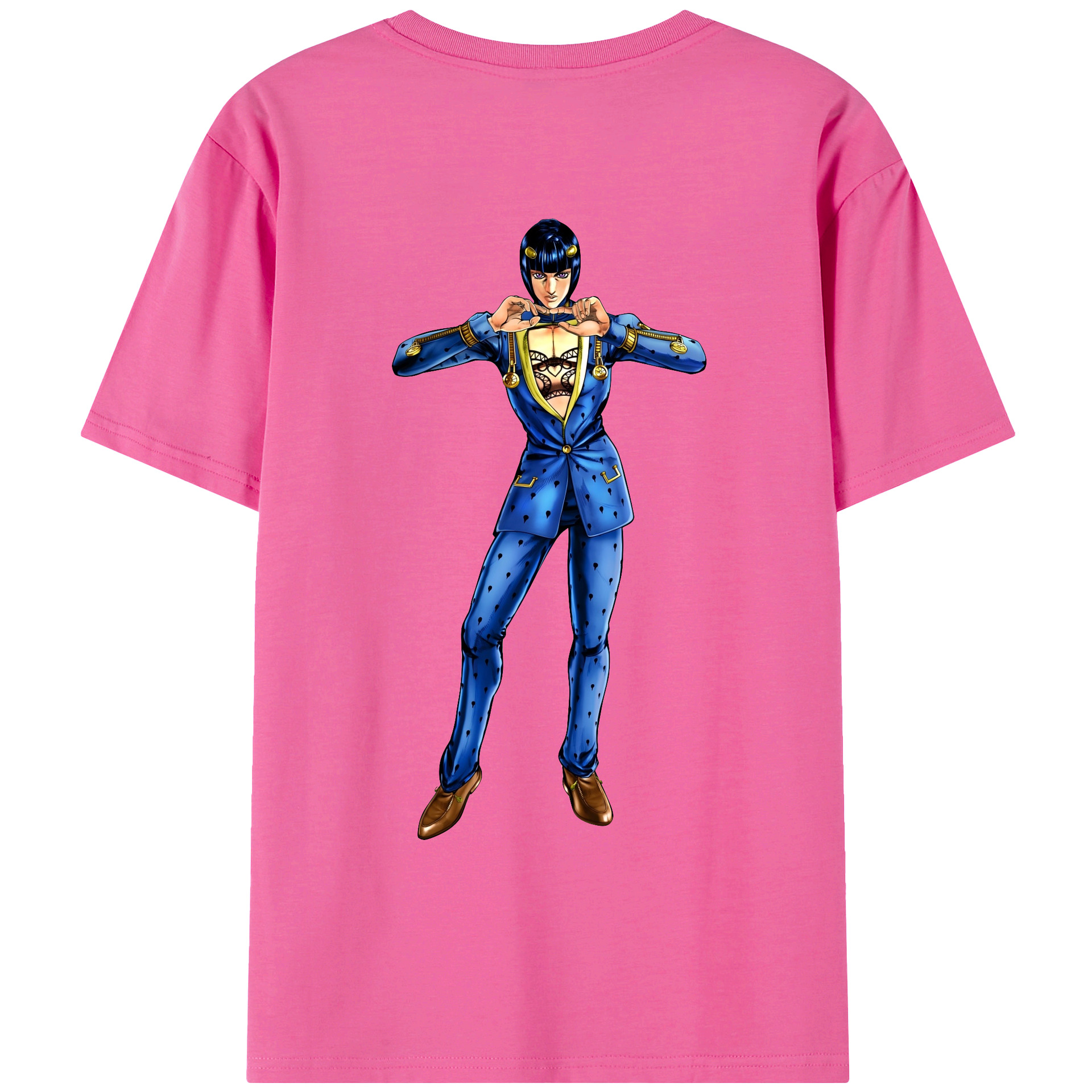 （画像用） ジョジョの奇妙な冒険 ブローノ?ブチャラティ JoJo's Bizarre Adventure Bruno Bucciarati レディース半袖Tシャツ(バックプリント)